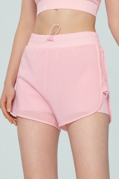 Women's Side cinched 2 in 1 mesh shorts with pockets