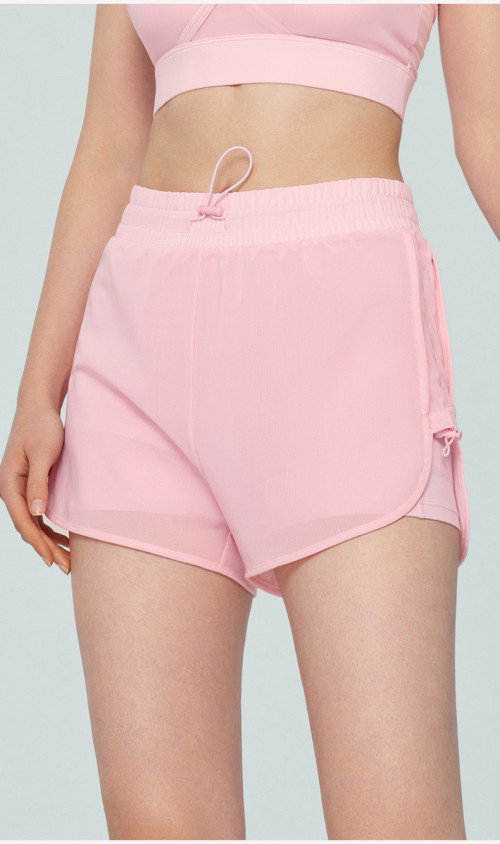 Women's Side cinched 2 in 1 mesh shorts with pockets