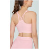 New trendy mesh spliced sports bra medium support fitness crop top for women