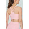New trendy mesh spliced sports bra medium support fitness crop top for women
