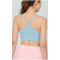 New trendy mesh spliced sports bra medium support fitness crop top for women