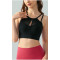 New trendy mesh spliced sports bra medium support fitness crop top for women