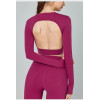 Long sleeve open back padded t shirts with thumb hole