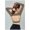 Long sleeve open back padded t shirts with thumb hole