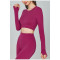 Long sleeve open back padded t shirts with thumb hole