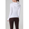 Breathable high stretchy fitness hoodies with thumb hole