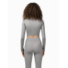 Lightweight long sleeve scoop neck yoga crop top full coverage mositure-wicking sports tees