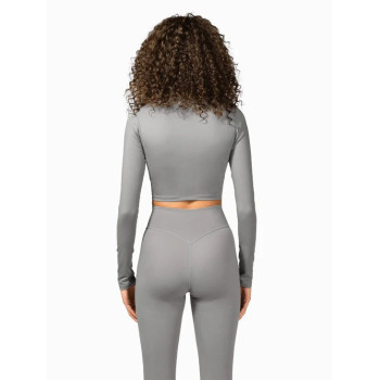 Lightweight long sleeve scoop neck yoga crop top full coverage mositure-wicking sports tees