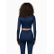 Lightweight long sleeve scoop neck yoga crop top full coverage mositure-wicking sports tees