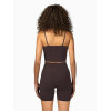 Scoop neck padded tank with spaghetti straps sleeveless cropped bra top