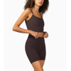Scoop neck padded tank with spaghetti straps sleeveless cropped bra top