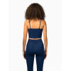 Scoop neck padded tank with spaghetti straps sleeveless cropped bra top
