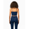 Scoop neck padded tank with spaghetti straps sleeveless cropped bra top
