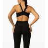 The medium support u neckline sports bra with elastic hem