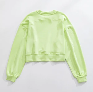 In stock plain color crew neck cozy fit sweatshirts