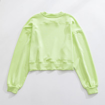 In stock plain color crew neck cozy fit sweatshirts