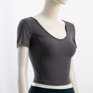 Short sleeve v neck moisture wicking athleisure tees