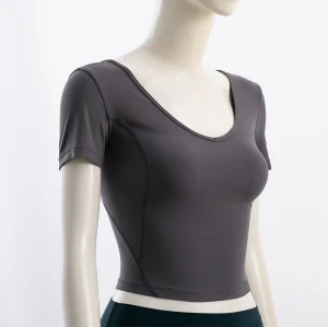 Short sleeve v neck moisture wicking athleisure tees