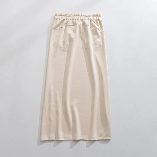 Ready to ship elastic waist lounge skirts with side pockets side slit cozy dresses