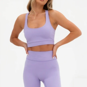 High quality classic style racerback sports bra medium support scoop neck yoga bralette