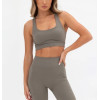 High quality classic style racerback sports bra medium support scoop neck yoga bralette