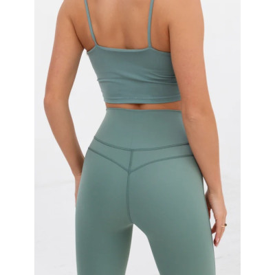 Sleeveless padded crop top for women buttery soft longline sports bra