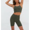 Sleeveless padded crop top for women buttery soft longline sports bra