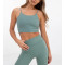 Sleeveless padded crop top for women buttery soft longline sports bra