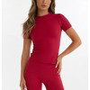 Women's basic sports tee stretchy nylon spandex workout clothing