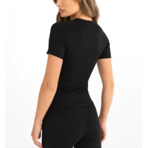 Women's basic sports tee stretchy nylon spandex workout clothing