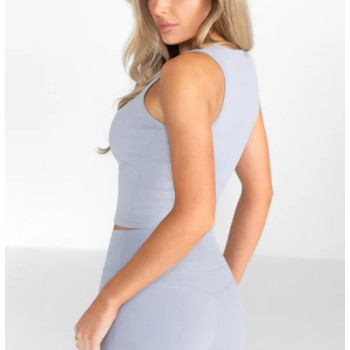 Custom crew neck buttery soft sports vest for women lightweight sleeveless crop top