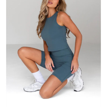 Custom crew neck buttery soft sports vest for women lightweight sleeveless crop top