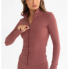 Light weight full zipper long sleeve gym jackets slim fit active jackets