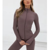 Light weight full zipper long sleeve gym jackets slim fit active jackets