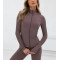Light weight full zipper long sleeve gym jackets slim fit active jackets