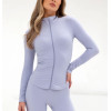 Light weight full zipper long sleeve gym jackets slim fit active jackets