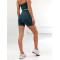 Crossover waist yoga shorts with seamless front high waist buttery soft biker shorts