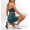 Crossover waist yoga shorts with seamless front high waist buttery soft biker shorts