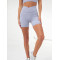 Crossover waist yoga shorts with seamless front high waist buttery soft biker shorts