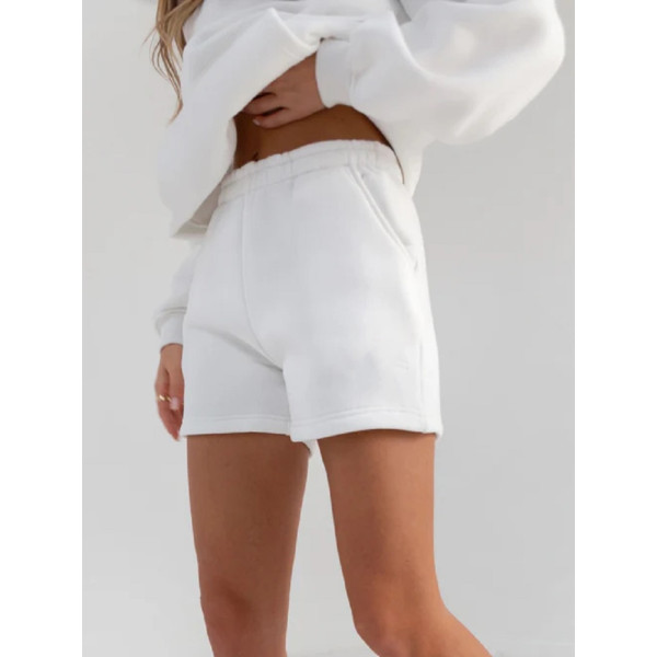 High quality cotton blend jogger shorts with pockets solid color running shorts