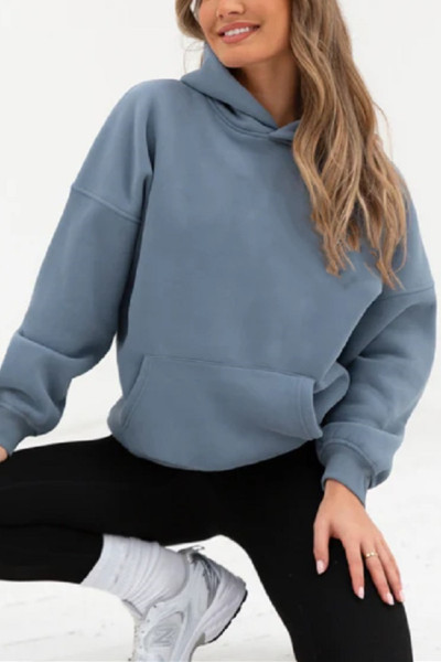 Oversized cotton hoodies with kangaroo pockets basic athleisure sweatshirts