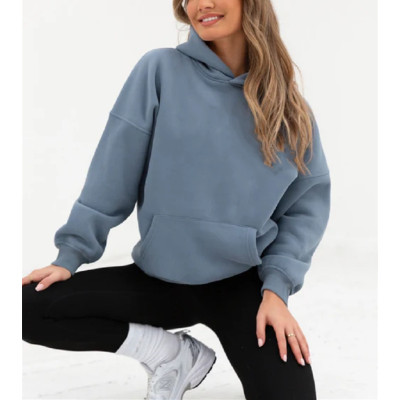 Oversized cotton hoodies with kangaroo pockets basic athleisure sweatshirts