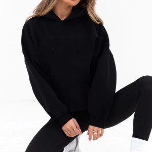 Oversized cotton hoodies with kangaroo pockets basic athleisure sweatshirts