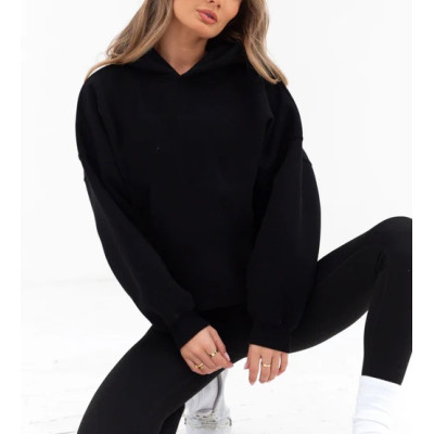 Oversized cotton hoodies with kangaroo pockets basic athleisure sweatshirts