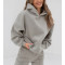 Hooded cotton sweatshirts heavy weight relaxed fit pocket hoodies