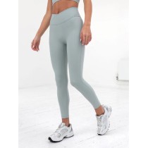 Crossover waist seamless front yoga leggings ankle length form fitting fitness tights