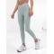 Crossover waist seamless front yoga leggings ankle length form fitting fitness tights