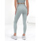 Crossover waist seamless front yoga leggings ankle length form fitting fitness tights