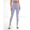 Crossover waist seamless front yoga leggings ankle length form fitting fitness tights
