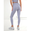 Crossover waist seamless front yoga leggings ankle length form fitting fitness tights